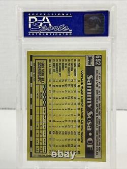 1990 Topps Sammy Sosa #692 RC Very Good Condition PSA 9 Chicago White Sox