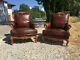 2 Leather Armchairs And Wooden Louis Xv Style In Very Good Condition