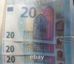 3 bills of 20 euros Consecutive serial numbers Very good condition