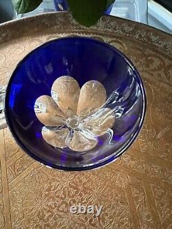 A Crystal Baccarat Genova Blue Roemer Glass in Very Good Condition