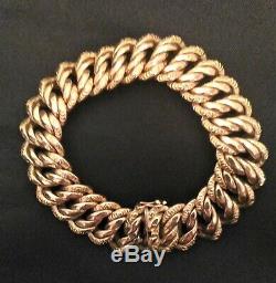American Gourmette Yellow Gold 18 Carats 32,15 Gr 19 CM Very Good Condition