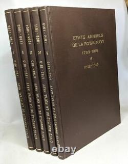 Annual Reports of the Royal Navy VOLUMES ONE to SIX from 1793 to 1815 Very good condition