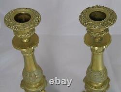 Beautiful Pair Of Bronze Candlesticks. 19th Century High. 28 CM Very Good Condition