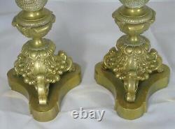 Beautiful Pair Of Bronze Candlesticks. 19th Century High. 28 CM Very Good Condition