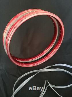 Bmx Wheels Ambrosio 20 36 M Vintage Anodized Red In Very Good Condition Vgc