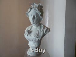 Bust Biscuit Girl After Greuze Sevres 18 Eme Siecle Very Good State