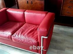 Canape Leather Occasion Red Design Very Good Condition