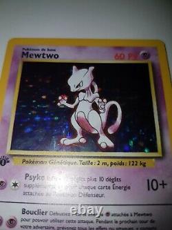 Carte Holo Tres Rare Mewtow 10/102 1st Edition In Very Good Condition