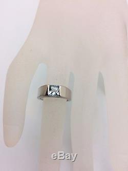 Cartier Tank Aquamarine Ring White Gold 18k Woman Very Good Condition