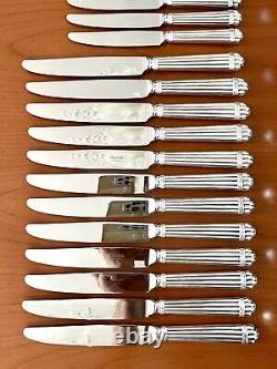 Christofle Aria Silverware Set for 12 People 62 Pieces in Very Good Condition