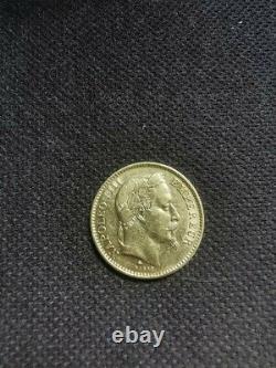Coin- Napoleon III 20 Francs Gold Laureate Head 1867 Very Good Condition