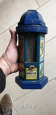Column Chocolat Menier In Tole Advertising 1920 In Very Good Condition Distributor