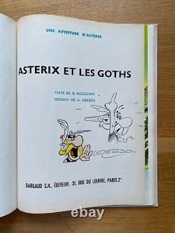 Dedicace Uderzo Asterix And The Goths 3c Ed 1965 Very Good Condition Rarissime