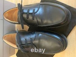 Derby Boat Moccasin Jm Weston Leather Black 9 1/2 9.5 D 44/45 Tbe Very Good Condition