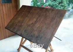 Drawing Table H Morin 1935 Frame And Wooden Table 120 By 80 CM Very Good Condition