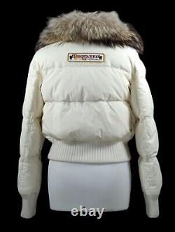 Dsquared Short White Down Jacket Women Size 44it Polyamide Very Good Condition