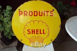 Enamel Sign Round Shell In Very Good Condition