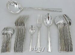 Ercuis Neptune/Art Deco, 37-piece silver-plated flatware set, very good condition