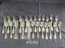 Ercuis Old Paris 12 silver-plated table cutlery in very good condition