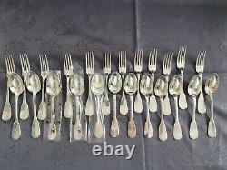 Ercuis Old Paris 12 silver-plated table cutlery in very good condition