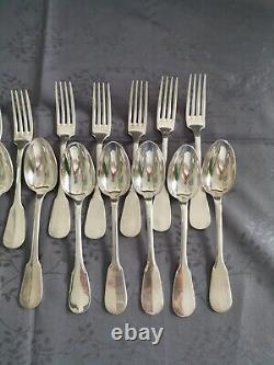 Ercuis Old Paris 12 silver-plated table cutlery in very good condition