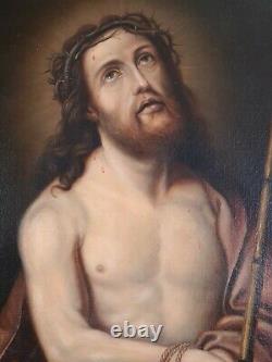 French School Jesus Christ Oil On Canvas 19th Century 81x66 CM Very Good Condition