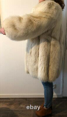 Fur Coat In Blue Fox (blue Fox Fur Coat) Light Grey, Very Good Condition