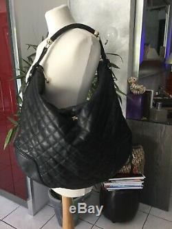 Grand Large Tote Bag Burberry All Quilted Black Leather Very Good Condition 1125