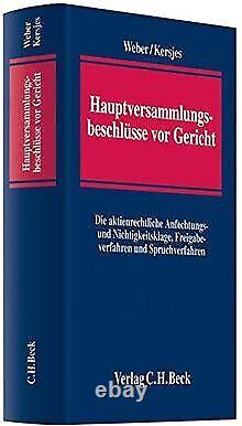 Hauptversammlungsbeschlüsse Vor Gericht Die Aktienre. Book Very Good Condition