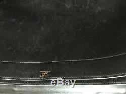 Hermès Black Cowhide Messenger Bag 40 CM Very Good Condition 1985