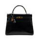Hermes Kelly 32 Black Leather Box, Ghw, In Very Good Condition