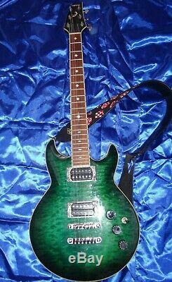 Ibanez Electric Guitar Green Very Good Condition With Instruction Manual D