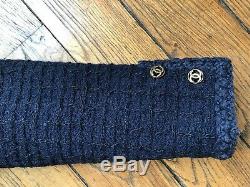Jacket Chanel 40 Tweed Vintage Navy Blue Very Good State