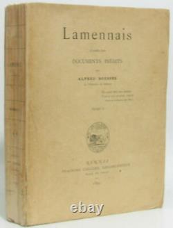 Lammenais From Unpublished Documents (tome Second) Roussel Very Good Condition