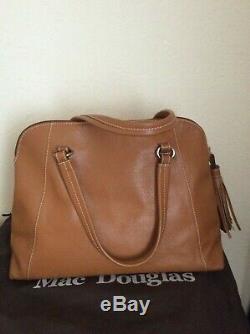 Mac Douglas Superb Camel Leather Handbag Very Good Condition + Cover