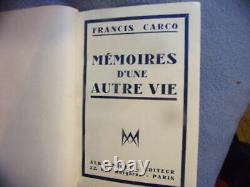 Memoirs of Another Life by Francis Carco Very Good Condition