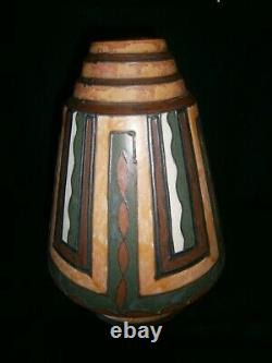 Odeta Hb Quimper René Beauclair Exeptional Vase Art Deco Very Good Condition 31cm