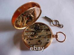 Old 18 Ct Gold Case Watch With 8 Ruby Cylinder Very Good General Condition