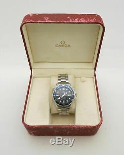 Omega Seamaster Full Size Blue Quartz In Very Good Condition With Box & Paper