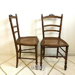 Pair Of Caned Chair Late Nineteenth Very Good Condition
