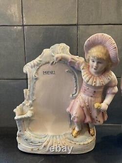 Pair of porcelain menu doors Little boy / little girl very good condition intact