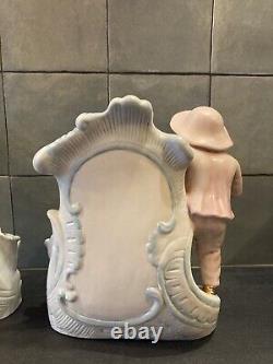 Pair of porcelain menu doors Little boy / little girl very good condition intact