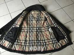 Parka Long Coat Burberry Brit Size XL Black Very Good Condition 895