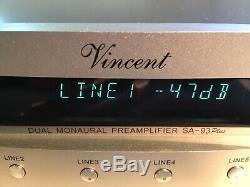 Pre-amplifier Vincent Sa-93 Plus Double-mono, Very Good Condition, Remote Control