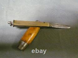 Rare Barrel Knife From Morutier Joh. Engstrom Sweden Engraved 1874 Very Good Condition