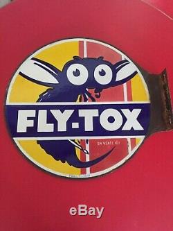 Rare Enamelled Plate Double Face Fly-tox 1931 Very Good Condition View Photo