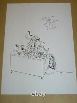 Rare Original Drawing / Hergé Signed Stanislas / Tres Good State