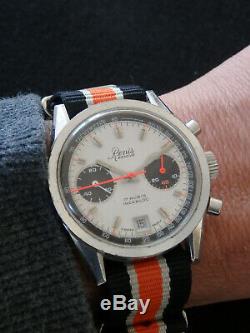 Renis Chronograph Watch Vintage Panda, Superb! Valjoux 7734. Very Good Condition