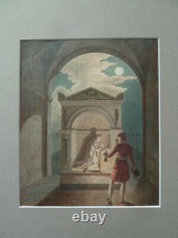 Romanticism Early 19th Beautiful Watercolor Anonymous Author Very Good Condition