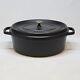 Staub France Oval Cocotte 33 Cm 6.7 Liters Black Cast Iron Used Very Good Condition